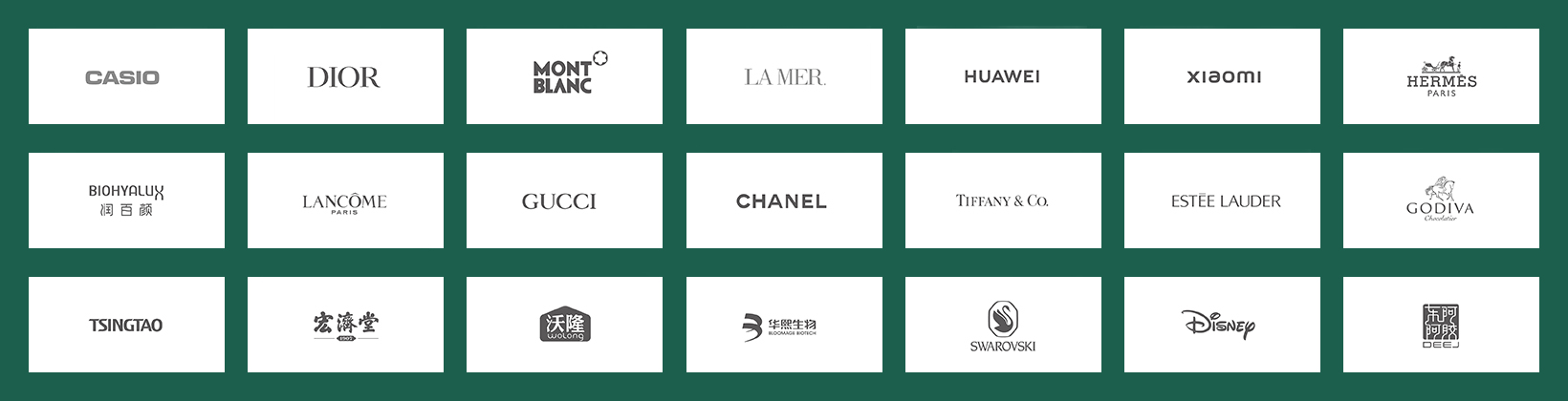 A selection of brands shown in YURON’s partner portfolio