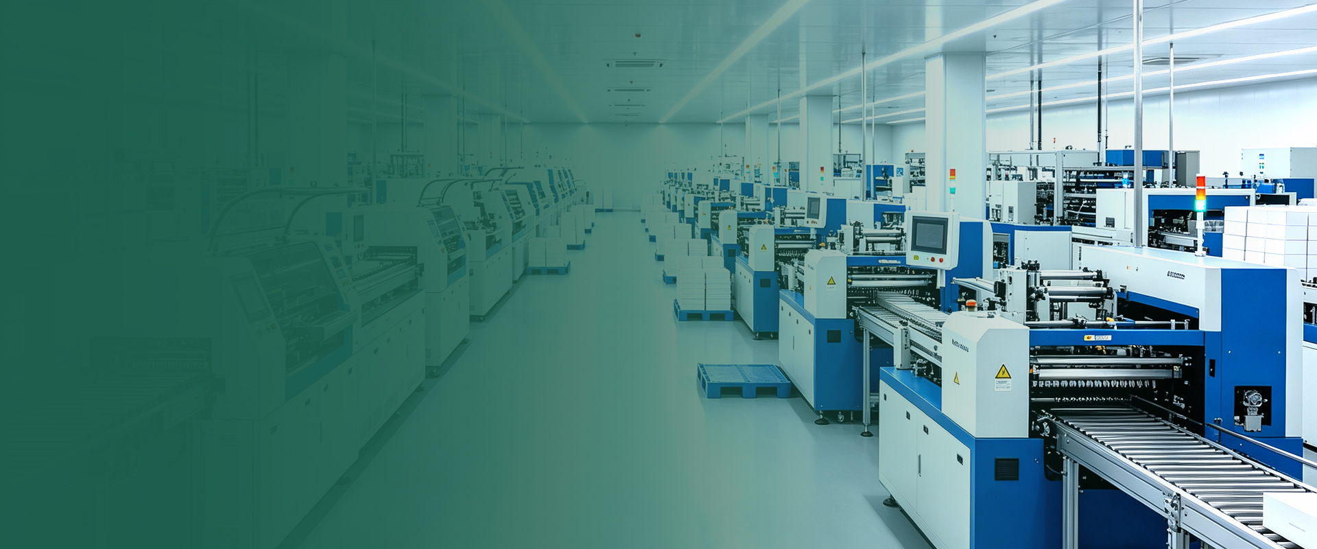YURON factory floor with automated packaging production lines